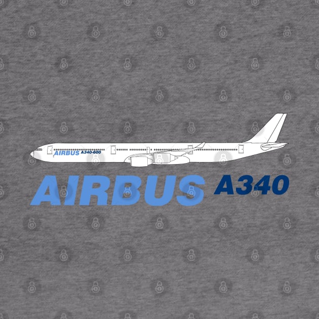 Airbus A340 Line Drawing by SteveHClark